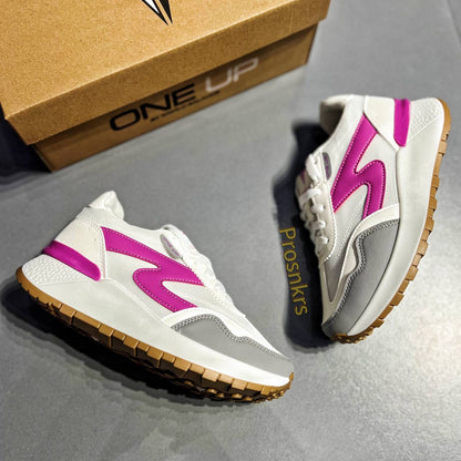 ONE UP “FLASH RUNNER” – White | Pink | Gray